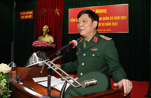 Trung tướng Ngô Minh Tiến chỉ đạo hội nghị triển khai công tác địa hình quân sự năm 2022